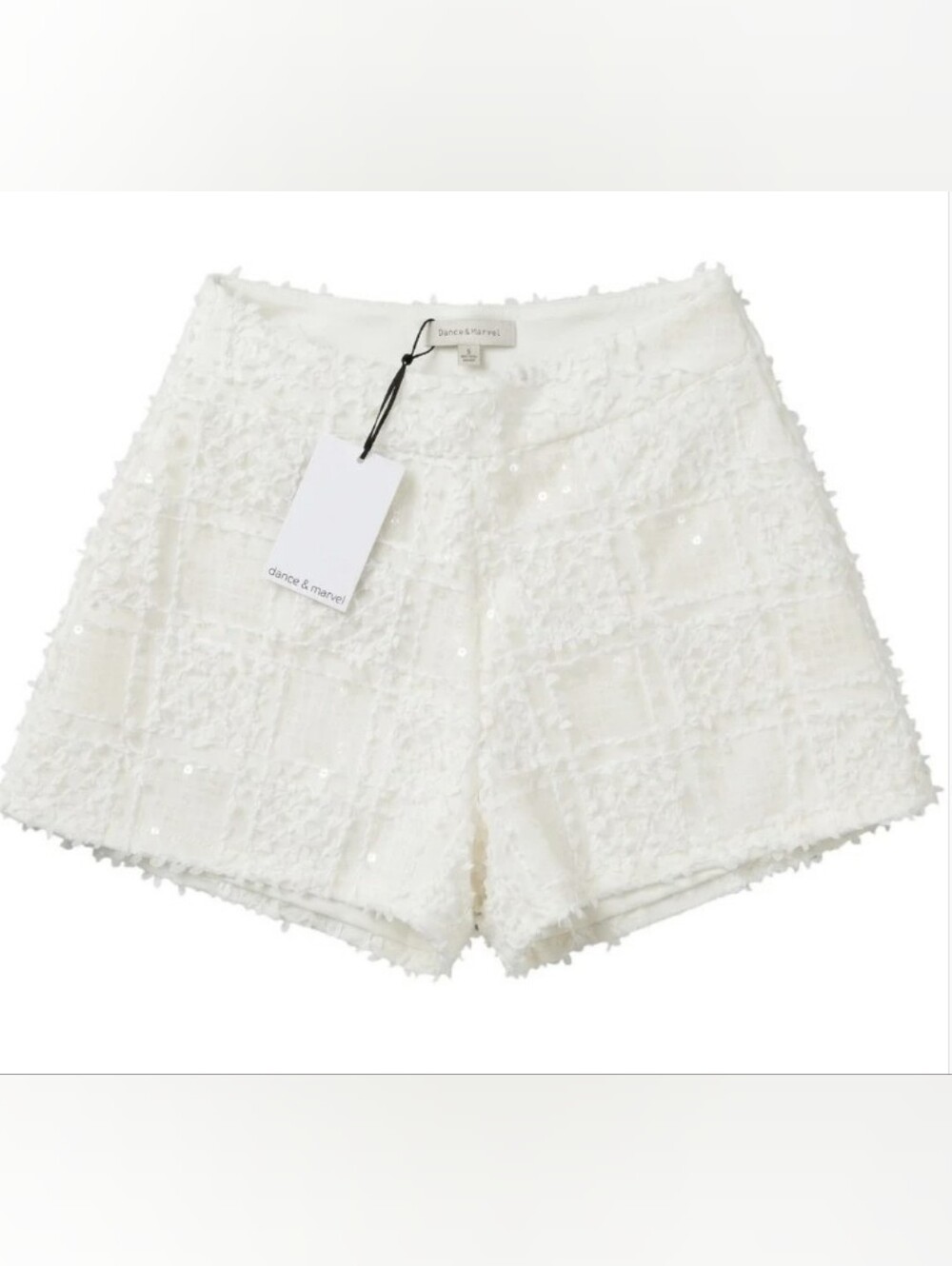 Dance & Marvel White Lace & Sequin Shorts- Size M - Picture 2 of 13